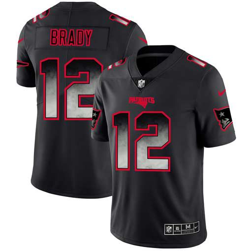 Men New England Patriots #12 Brady Nike Teams Black Smoke Fashion Limited NFL Jerseys->tampa bay buccaneers->NFL Jersey